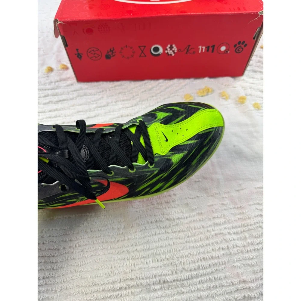 Nike Rival D Racing Distance Track Shoes Neon Green Orange Black Mens 12.5 - Picture 7 of 13